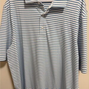 Vineyard Vines Blue and White Striped Polo Shirt